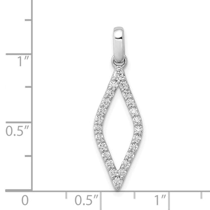 14k White Gold 1/10ct. Real Diamond Fancy Pendant