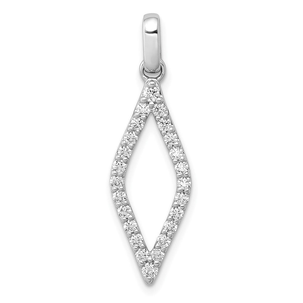 14k White Gold 1/10ct. Real Diamond Fancy Pendant