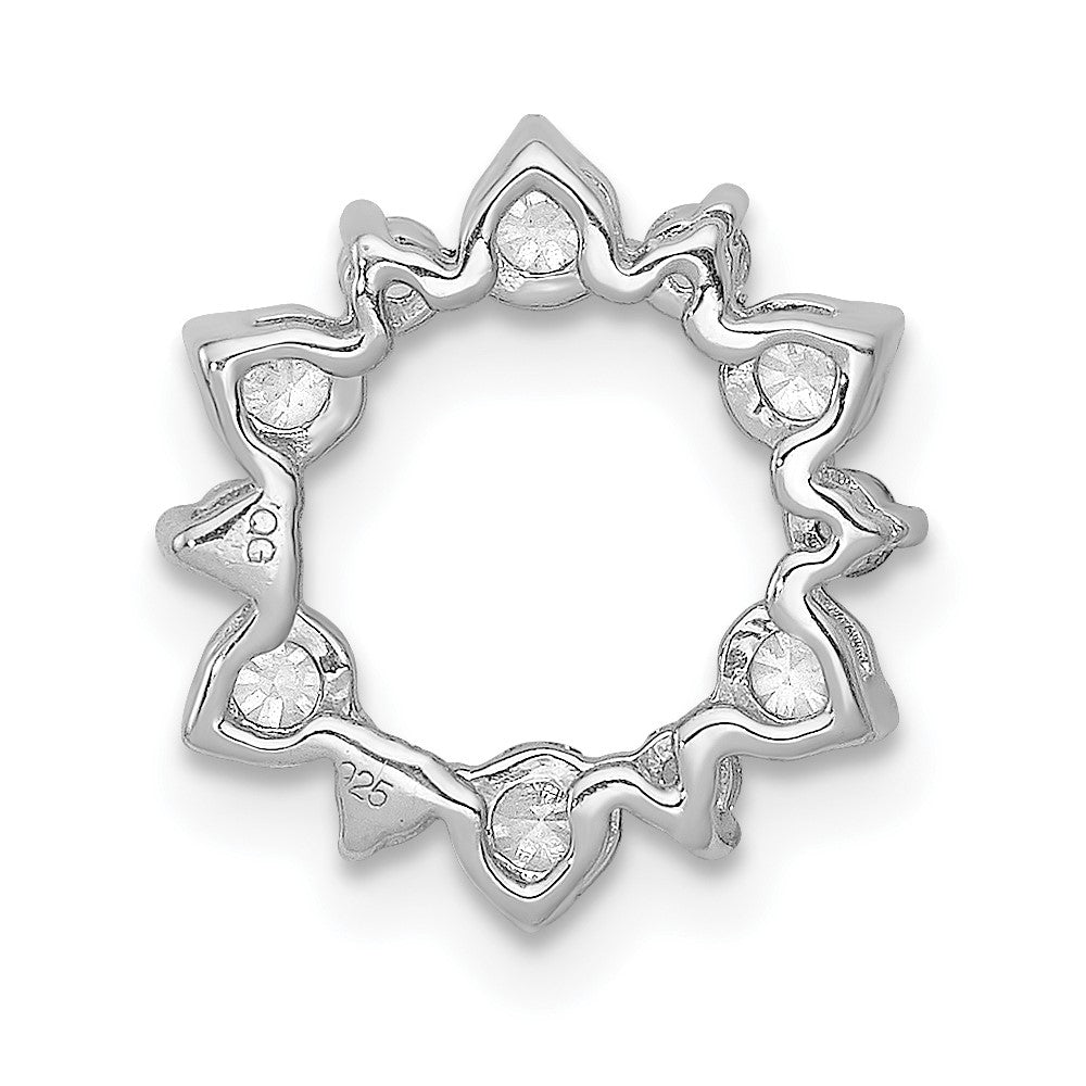 14k White Gold 1/2ct. Real Diamond Fancy Circle Chain Slide