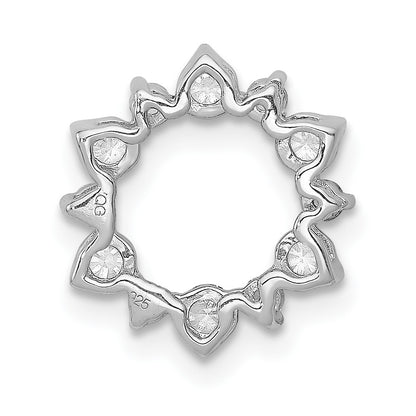 14k White Gold 1/2ct. Real Diamond Fancy Circle Chain Slide