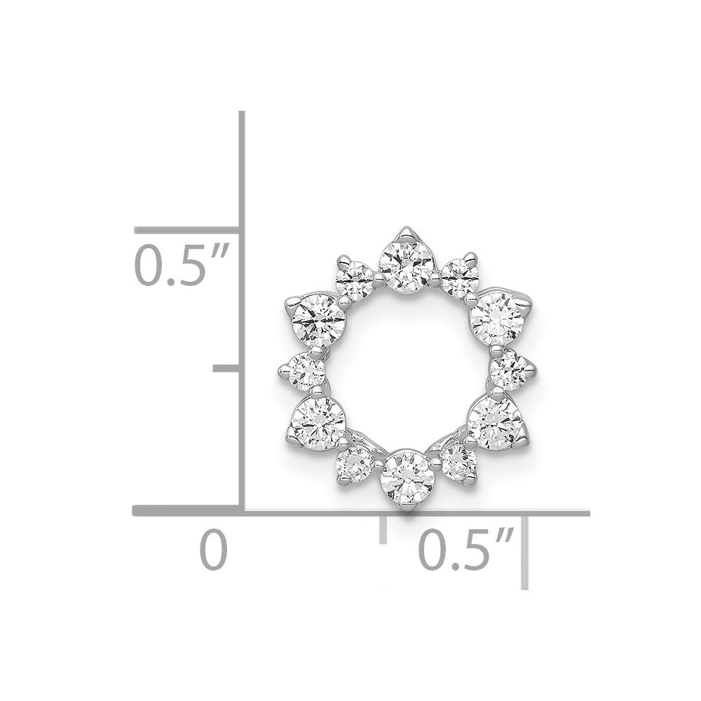 14k White Gold 1/2ct. Real Diamond Fancy Circle Chain Slide