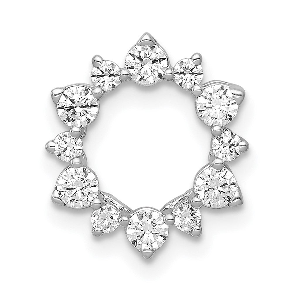 14k White Gold 1/2ct. Real Diamond Fancy Circle Chain Slide