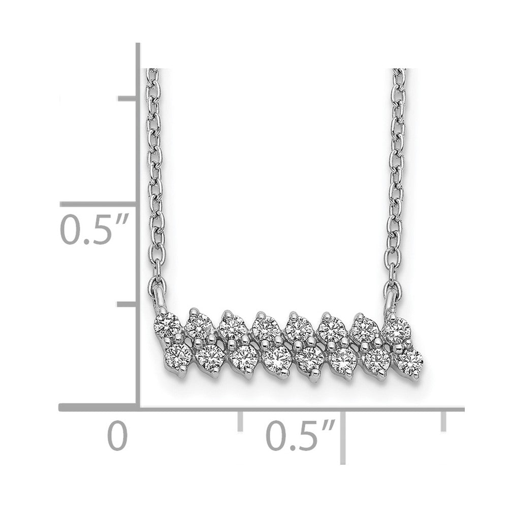 14k White Gold Real Diamond Bar Necklace