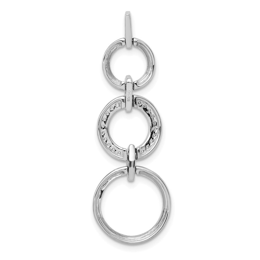 14k White Gold 1/6ct. Real Diamond Fancy Circle Dangle Pendant
