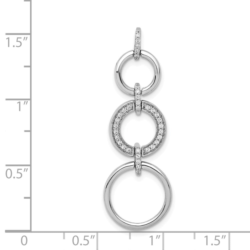 14k White Gold 1/6ct. Real Diamond Fancy Circle Dangle Pendant