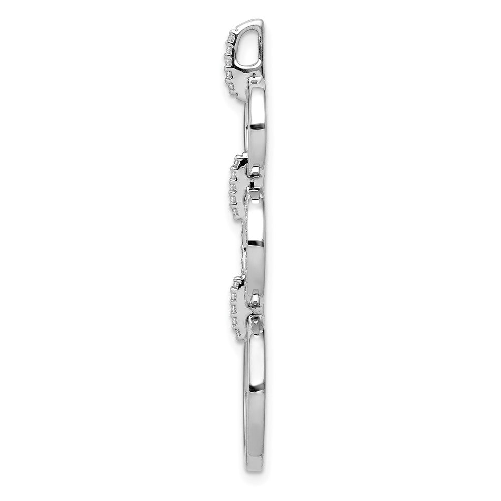 14k White Gold 1/6ct. Real Diamond Fancy Oval Dangle Pendant