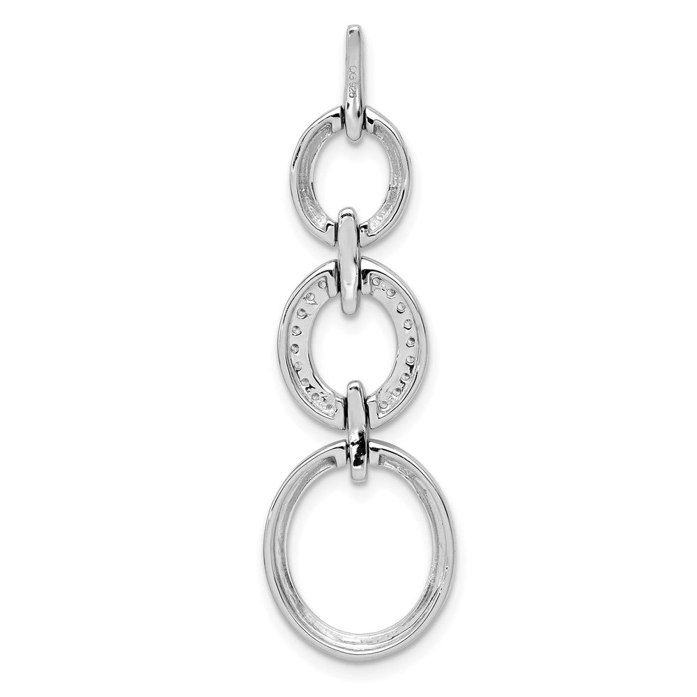 14k White Gold 1/6ct. Real Diamond Fancy Oval Dangle Pendant