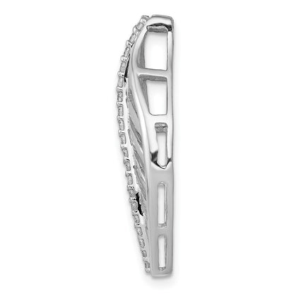14k White Gold 1/5ct. Real Diamond Leaf Chain Slide