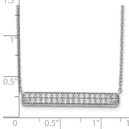 14k White Gold Real Diamond Bar 18 inch Necklace