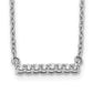 14k White Gold Real Diamond Bar 18 inch Necklace