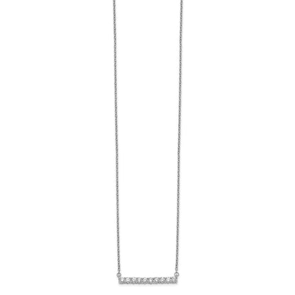 14k White Gold Real Diamond Bar 18 inch Necklace