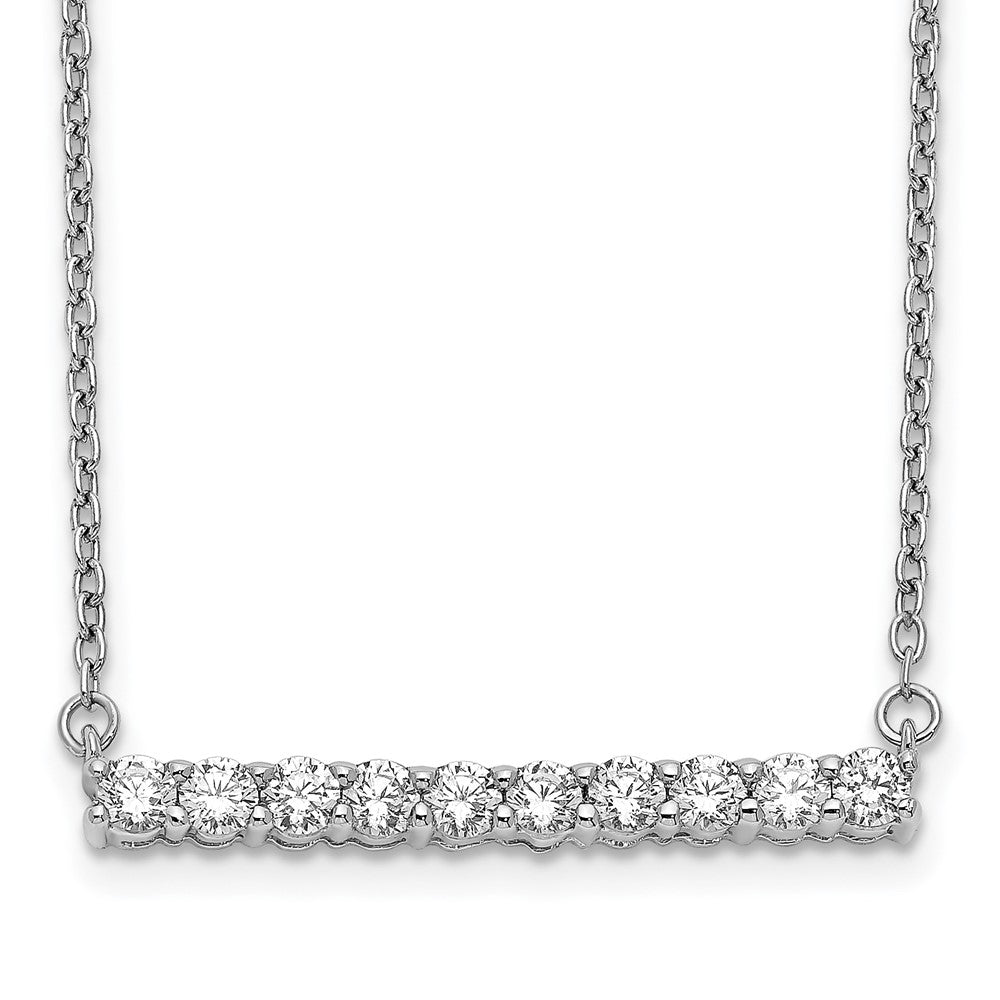 14k White Gold Real Diamond Bar 18 inch Necklace