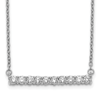 14k White Gold Real Diamond Bar 18 inch Necklace