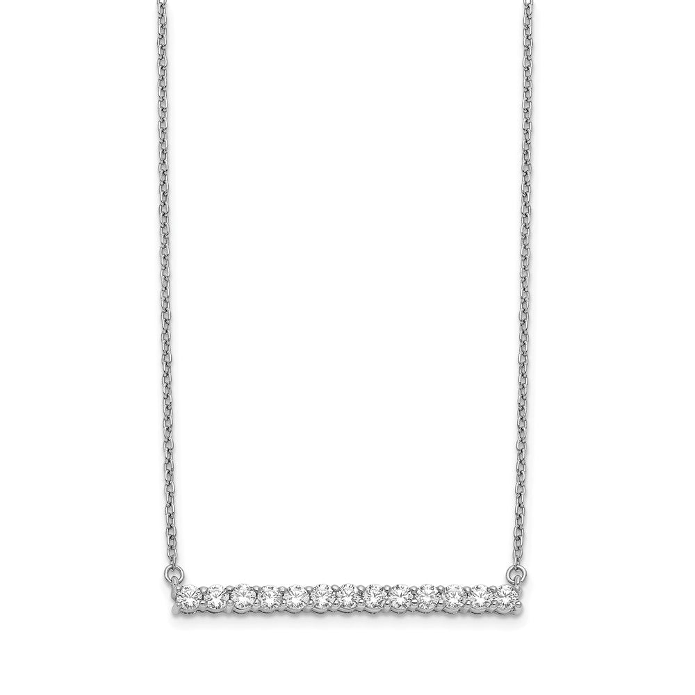 14k White Gold Real Diamond Bar 18 inch Necklace