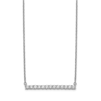 14k White Gold Real Diamond Bar 18 inch Necklace