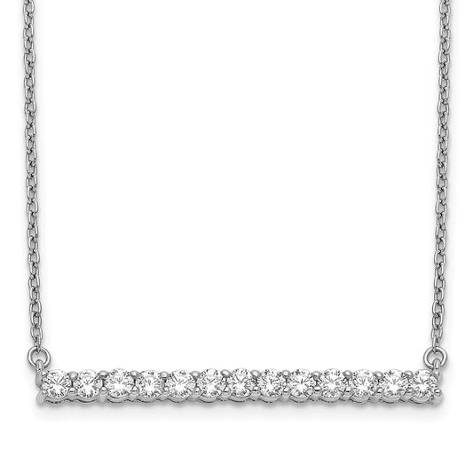 14k White Gold Real Diamond Bar 18 inch Necklace