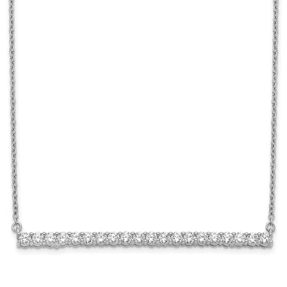 14k White Gold Real Diamond Bar 18 inch Necklace