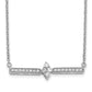 14k White Gold Real Diamond Bar Necklace