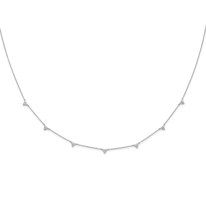 14k White Gold Real Diamond Multi Station 18 inch Necklace