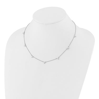 14k White Gold Real Diamond Multi Station 18 inch Necklace