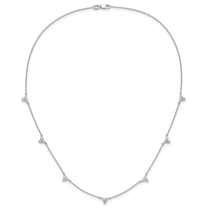 14k White Gold Real Diamond Multi Station 18 inch Necklace
