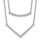 14k White Gold Real Diamond Double Strand Necklace