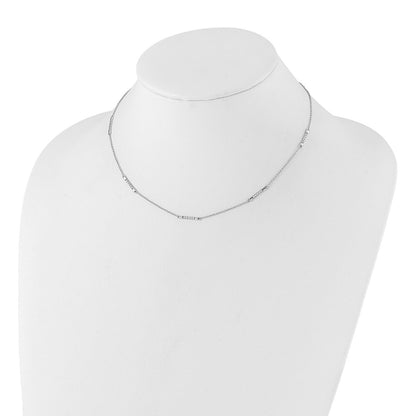 14k White Gold Real Diamond 5-Station Necklace