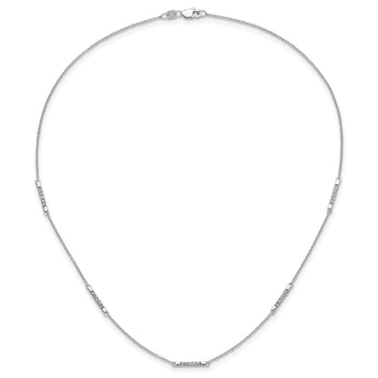 14k White Gold Real Diamond 5-Station Necklace