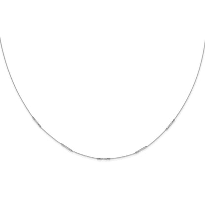 14k White Gold Real Diamond 5-Station Necklace