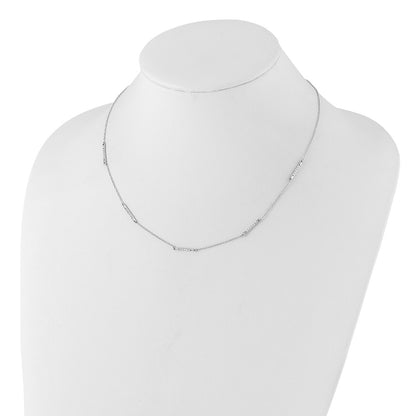 14k White Gold Real Diamond 5-Station Necklace