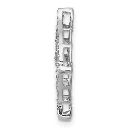 14k White Gold 1/4ct. Real Diamond Fancy Chain Slide