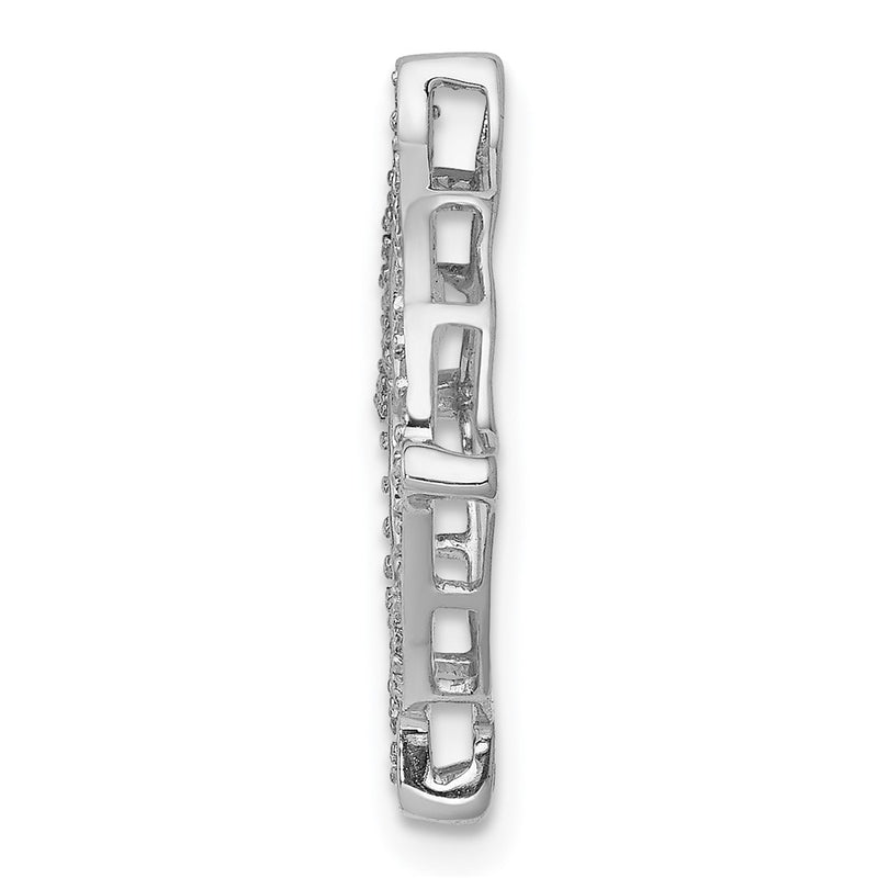 14k White Gold 1/4ct. Real Diamond Fancy Chain Slide