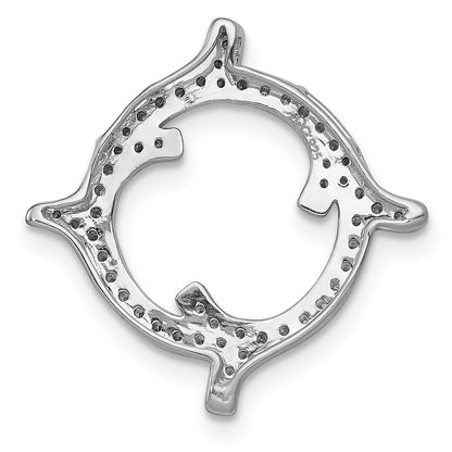 14k White Gold 1/4ct. Real Diamond Fancy Chain Slide
