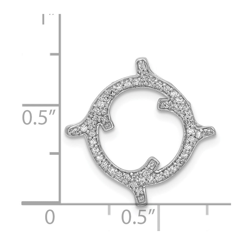 14k White Gold 1/4ct. Real Diamond Fancy Chain Slide