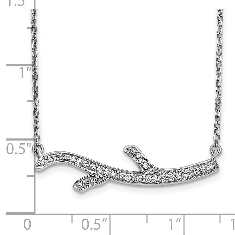 14k White Gold Real Diamond Branch Necklace