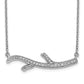 14k White Gold Real Diamond Branch Necklace