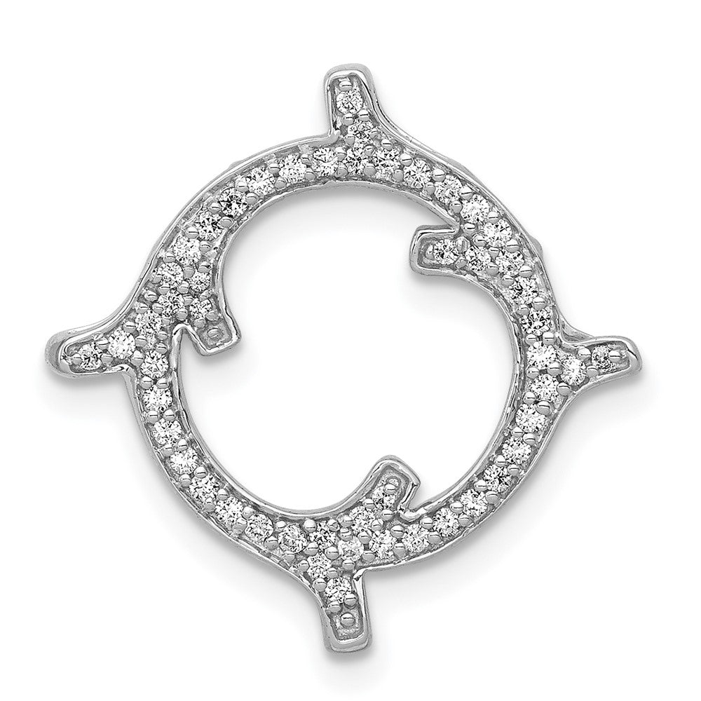 14k White Gold 1/4ct. Real Diamond Fancy Chain Slide