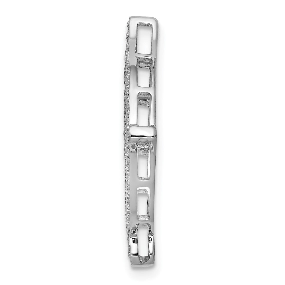 14k White Gold 1/2ct. Real Diamond Fancy Chain Slide