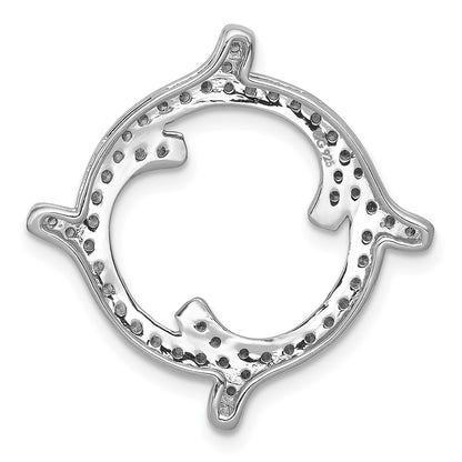 14k White Gold 1/2ct. Real Diamond Fancy Chain Slide
