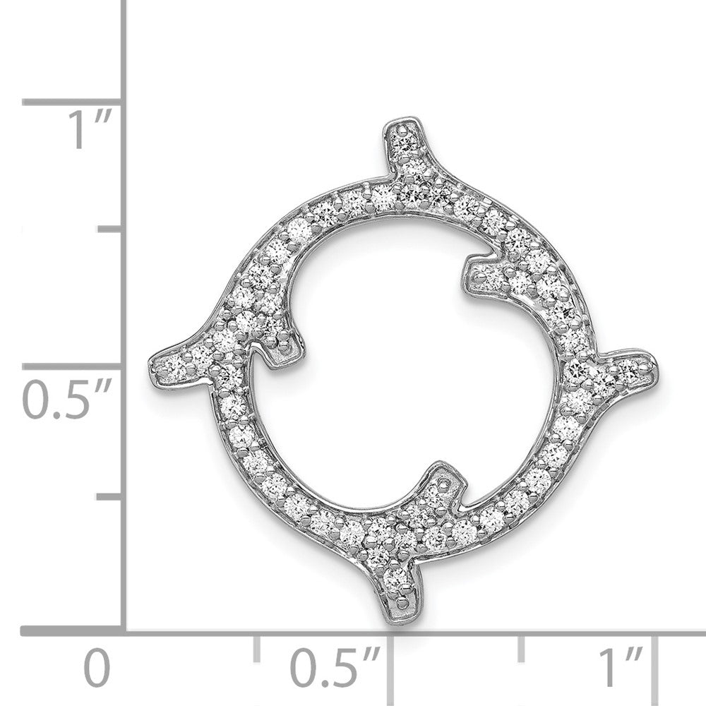 14k White Gold 1/2ct. Real Diamond Fancy Chain Slide