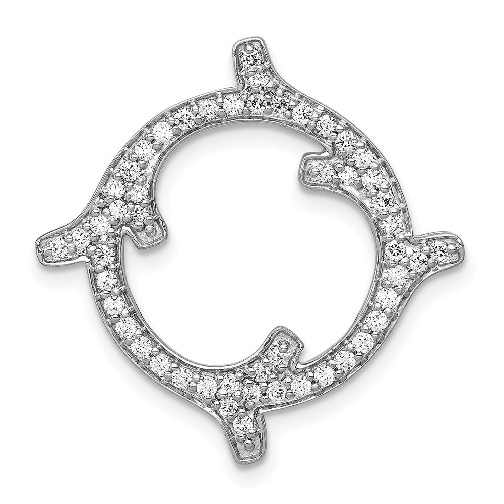 14k White Gold 1/2ct. Real Diamond Fancy Chain Slide