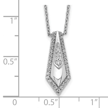 14k White Gold Real Diamond Drop Necklace