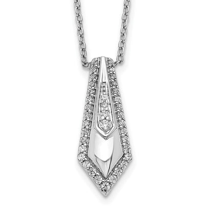 14k White Gold Real Diamond Drop Necklace