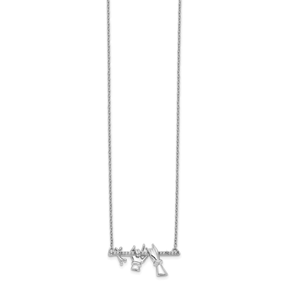14k White Gold Real Diamond Necklace