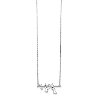 14k White Gold Real Diamond Necklace