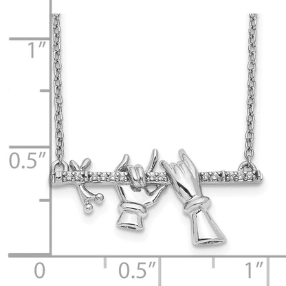 14k White Gold Real Diamond Necklace