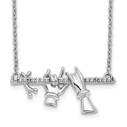 14k White Gold Real Diamond Necklace