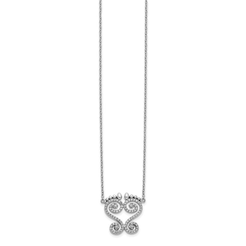 14k White Gold Real Diamond Necklace