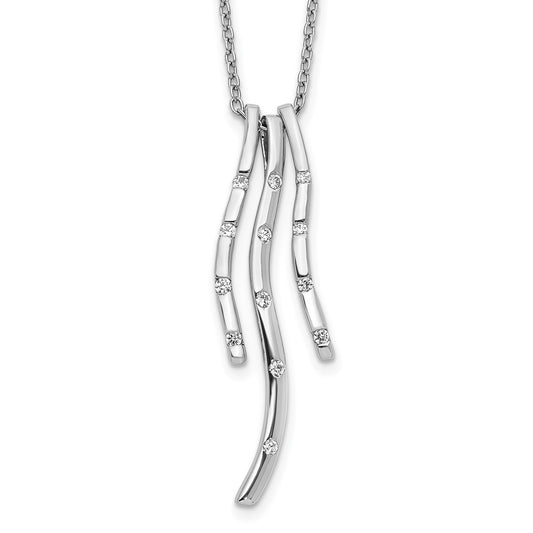 14k White Gold Real Diamond Necklace