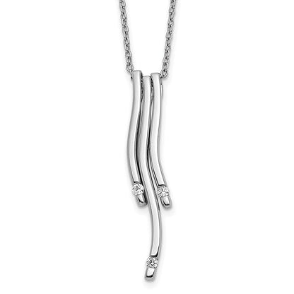 14k White Gold Real Diamond Necklace